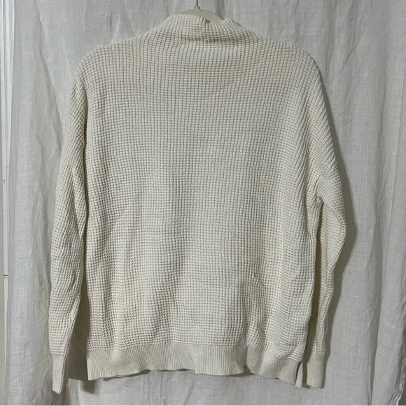 MICHAEL michael kors waffle knit mock neck sweater size XL Ivory - Picture 2 of 6